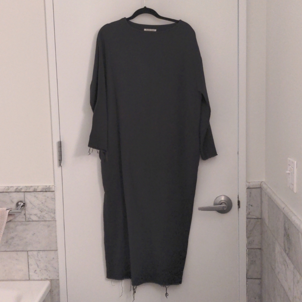 Black Crane gray quilted maxi dress